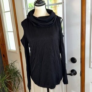 Buffalo David Bitton Cold Shoulder Cowl Neck Knit Sweater